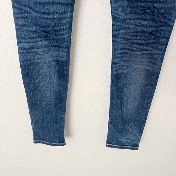 [Hudson] Nico Mid Rise Ankle Skinny Jeans Dark Wash Ripped Knee Distressed Sz 29 - Picture 6 of 11